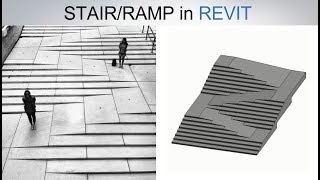 Создание лестницы с пандусом в Revit  StairRamp [upl. by Ahsikcin]