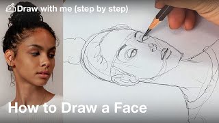 How to draw a face  Tutorial  step by step [upl. by Genia]