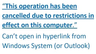 This operation has been cancelled due to restrictions in effect on thisCan’t open hyperlink [upl. by Aramoiz982]