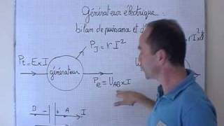 cours 1S physique ch 8 bilan de puissance de lénergie dans le cas dun générateur électrique [upl. by Benji]