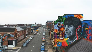 Ringo Starr Mural From The Air and his homes in Liverpool 8 the Dingle [upl. by Gaelan]