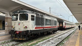 DA SIBARI A TARANTO CON L’INTERCITY DIESEL Arrivo Partenza amp Manovre di sgancio della D445 [upl. by Rahm]