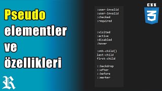 CSS temelleri 12 Pseudo element seçicileri [upl. by Godfrey]