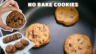 NO OVEN COOKIES  CHOCOLATE CHIP COOKIES  2 WAYS TO COOK WITHOUT AN OVEN  EP14 [upl. by Otnas]