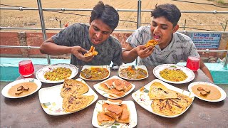 Makhni Paneer Paratha Pav Mix Veg Biriyani Aloo Matar Tamater Eating Challenge  Man Vs Food [upl. by Devinne]