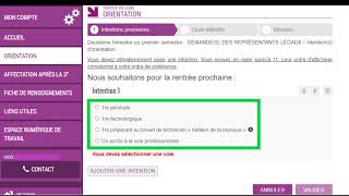 Téléservice dorientation 2de GT  saisie des intentions provisoires [upl. by Maiga]