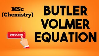 BUTLER VOLMER EQUATION MSc Chemistry [upl. by Johnsson788]