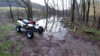 Exploring Flood damaged roads Yamaha Banshee 350 [upl. by Rabjohn393]