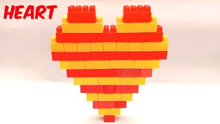 Diy Building Blocks Heart  Building Blocks For Kids  Heart  Blocks Games  Blocks [upl. by Halbert]