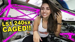 LS1 Swapped 240sx FINALLY gets a ROLL CAGE [upl. by Aettam]