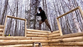 Off Grid Living Solo Building A Log Cabin Buying New Property [upl. by Scharf]