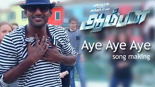 Aye Aye  Aambala  Song Making Video  VishalHansikaSundar CKhushbu  Hiphop Tamizha [upl. by Yllier]