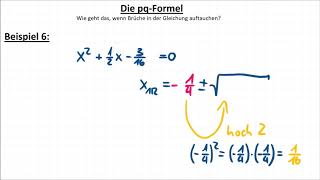 pqFormel 6 Brüche in der quadratische Gleichung [upl. by Manuela]