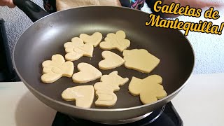 GALLETAS de MANTEQUILLA en SARTEN 🍳😱 con solo 3 INGREDIENTES 🍪🤤 [upl. by Azpurua]