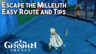 Genshin Impact Escape the Millelith  Walkthrough Easy Path [upl. by Kcod]