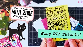 how to make a zine from one piece of paper ° Lets Make a Mini Zine ° Easy DIY Zine Tutorial [upl. by Nolrah]