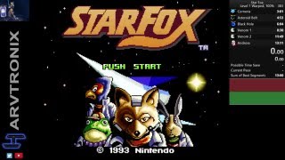 Star Fox SNES Speed Run 1308 Old World Record [upl. by Idnak]