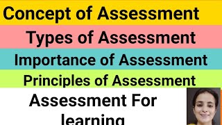 Concept of AssessmentTypesImportancePrinciples of assessment [upl. by Roana362]