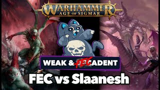 NEW Flesheater Courts vs Slaanesh  Age of Sigmar Battle Report [upl. by Beeson]