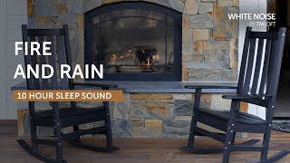 Rocking Chair Fire and Rain Sleep Sound  10 Hours  Black Screen [upl. by Rye]