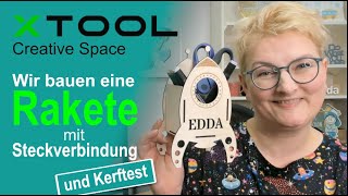 xTool Creative Space XCS 20  Stifteständer mit Steckverbindung und Kerftest  Tutorial deutsch [upl. by Hwu]