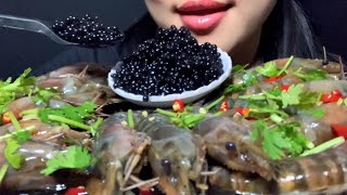 ASMR  Eat shrimp soaked in soy sauce and salmon eggs bingoasmr [upl. by Hadlee682]