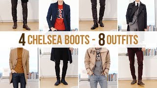 8 Different Chelsea Boot Outfits  Men’s Fashion Outfit Ideas [upl. by Ttevi]