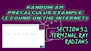 AP Precalculus Section 32 Example Equal Terminal Rays in Radians [upl. by Westley56]