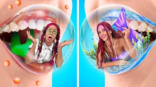 Nerd Became a Little Mermaid 🧜‍♀️ Makeover Adventure with La La Life Emoji [upl. by Itirahc]