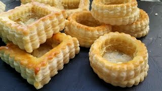 vol au vent Croûte de bouchée كيفية عمل قوالب بالعجين المورق [upl. by Yadnus]