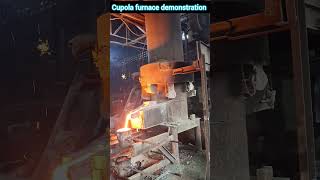 See practical demonstration of Pouring molten metal into Crucible from cupola [upl. by Wendye]