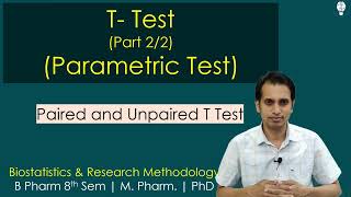 T Test Part 2 Paired and Unpaired T Test  Statistical Methods of Data Analysis [upl. by English]