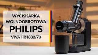 Wyciskarka wolnoobrotowa Philips Viva HR188870 – dane techniczne – RTV EURO AGD [upl. by Ahsi365]