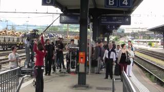 Tournage dun film de fiction à la gare de Delémont [upl. by Areem]