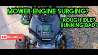 Mower Engine Surging Idling poorly Running rough [upl. by Lauber]