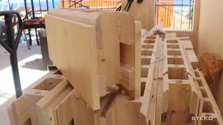 Sistema Construccion Bloques de Madera Steko [upl. by Analed]