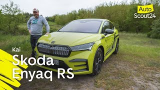 Škoda Enyaq RS ElektroSUV in MambaGrün Vorsicht bissig [upl. by Mckale]