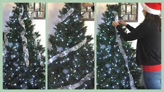 How to Put Ribbon on a Christmas Tree 4 Easy Ways And how to make a bow [upl. by Notlrak303]