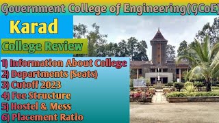 Government College of Engineering GCoE Karad College Review Cutoff Placement  mhtcet hostel [upl. by Toomin938]