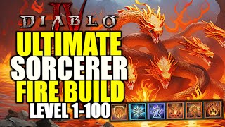 Diablo 4 BEST Sorcerer Leveling Build for Season 4  ULTIMATE FIRE Sorcerer Build [upl. by Towroy637]