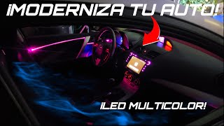 ¿CÓMO INSTALAR TIRAS LED DE FIBRA ÓPTICA  ILUMINACIÓN AMBIENTAL TIPO MERCEDESBENZ 🔥 [upl. by Clara]