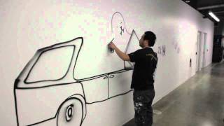 Raw Footage  David Choe taking a stroll around Facebook HQ with some paint Pt 2 [upl. by Fionna]