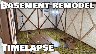 Giving An Old And Outdated Basement A Modern Makeover Start To FinishTimelapse [upl. by Aneev]