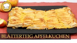 Schneller BLÄTTERTEIGAPFELKUCHEN  fruchtig und knusprig [upl. by Akenit]