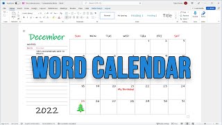 Insert an Editable Calendar to Microsoft Word [upl. by Herr]