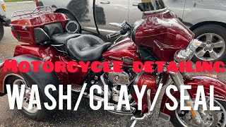 Motorcycle detailinghow to wash clay and seal [upl. by Emmet]