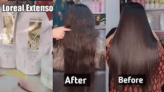 Permanent hair straightening with loreal xtenso  How to Hair smoothingStraightningRebonding [upl. by Aisac633]