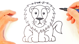 How to draw a Lion for Kids  Lion Easy Draw Tutorial [upl. by Sukul]