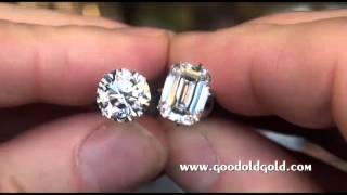 Comparing 3ct Princess Emerald and Round brilliant cuts [upl. by Jen]