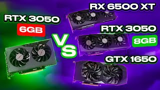 RTX 3050 6GB vs RX 6500 XT Can the new 6GB RTX 3050 compete with AMD [upl. by Ahsinnod]